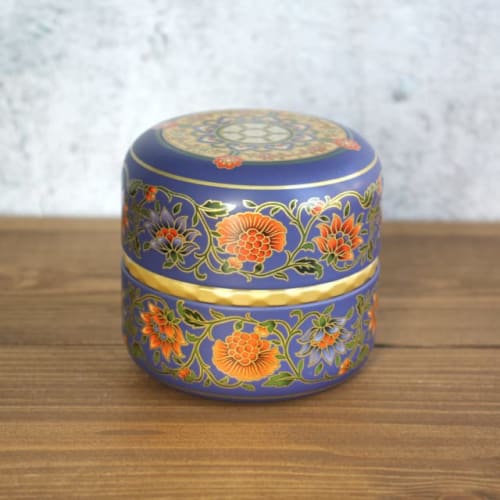 Yamecha Tea Gift Set: Two Tea Cinnamon Cans with Modern Japanese Patterns: Premium Sencha and Premium Fukamushicha (60g each). Available with various