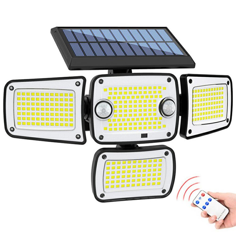 

TY10312 4 Heads Solar Outdoor Wall Light 342 LED Motion Sensor Lamp for Garden Yard Pathway A