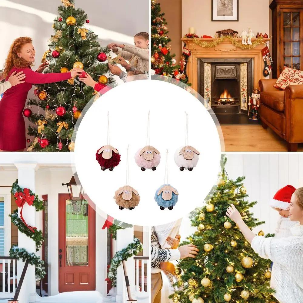 4pcs Handmade Felt Sheep Pendant Cute Merry Christmas Decorations  Home Xmas Decor