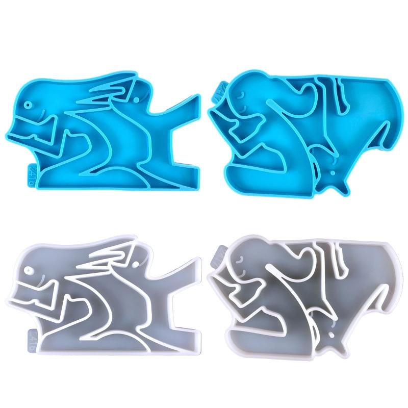 Dog Keychain Mold Silicone Keychain Mold Pendant Clay Mold with Hole for DIY Keychain Home Car Handbag Backpack Decor