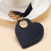 Women Leather Heart Keychain  Leather Heart Shape Keychain Car Key Holder Home Key Ring Charm Bag Car Pendant Gift