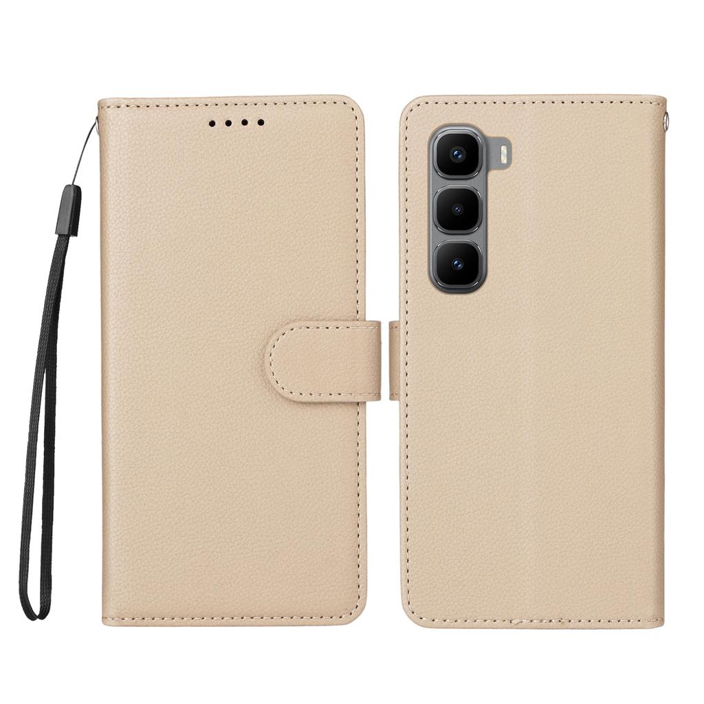For Infinix Hot 60 Pro+ 4G Case RFID Blocking 3 Card Slots PU Leather Phone Cover with Wrist Strap