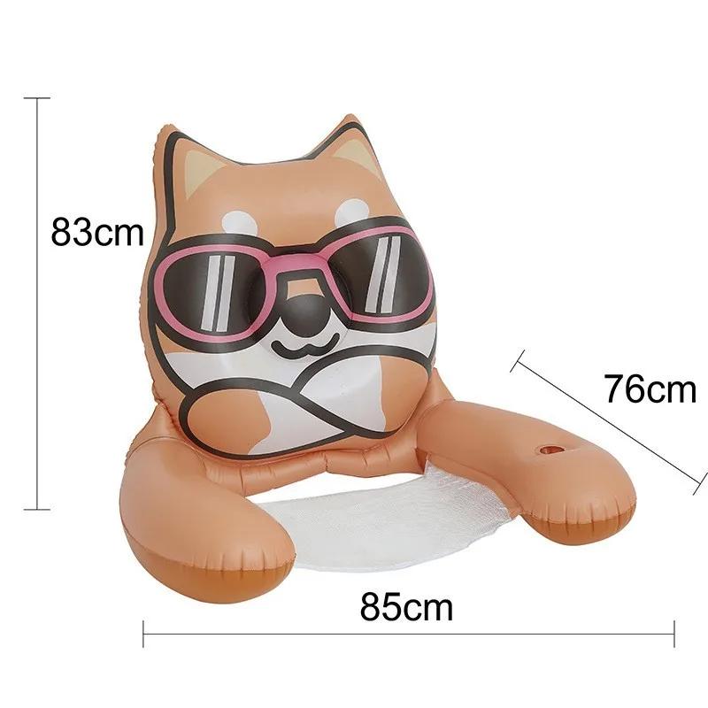 

Животные Надувные Игрушки Гамаки с Сетчатыми Сиденьями Летний Бассейн Плавучее Сиденье Симуляция Форма Акулы Собаки Надувное Кресло-Реклайнер Плавучая Кровать коричневый