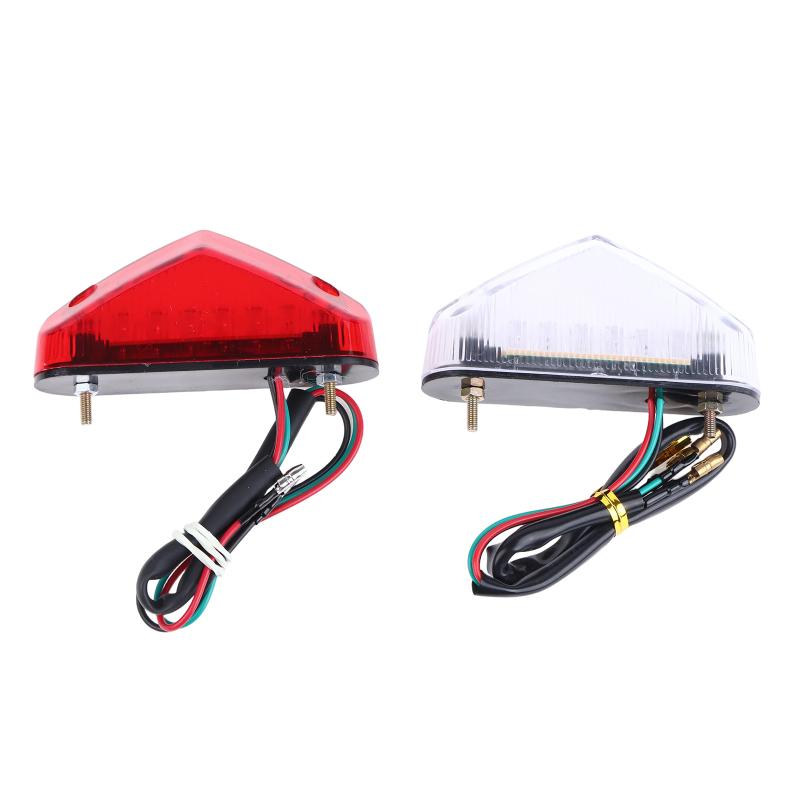 12V Motorcycle Tail Rear Light Lamp Taillight Motor Brake Stop Lights License Plate Light Moto Equipments Parts Access Universal