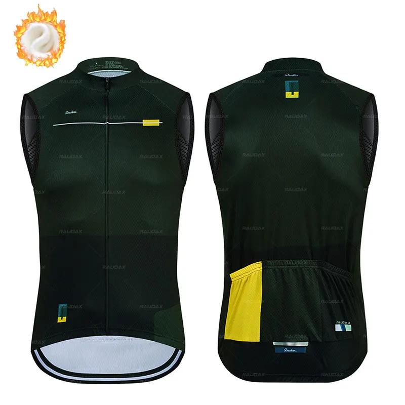 Winter Thermal Fleece Cycling Vest New Raudax Team Winter Sleeveless Cycling Vest MTB Road Bike Cycling Tops Warm Cycling Jacket