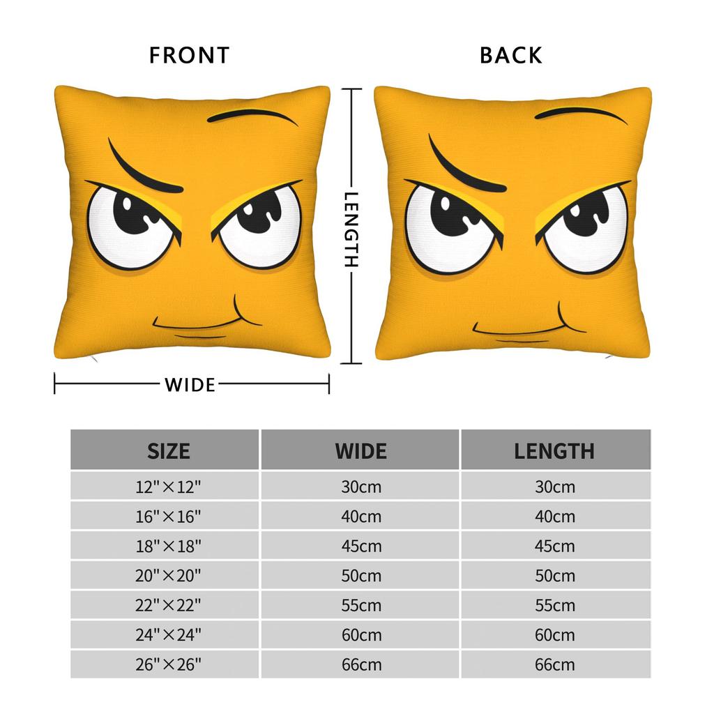 Cartoon Face Meme With Eyes And Eyebrows Pillow Case Retro Trendy Pillow Cover Design Pillowcases For Living Room Chair