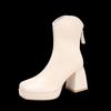 White Short Boots Women's Boots 2025 Autumn New Super Fire High Heel Martin Boots Versatile Thin Single Boots Chelsea Boots