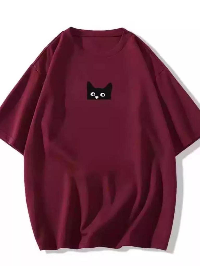 Vintage Cartoon T-Shirt for Women - Oversized, Plus Size, Pure Cotton, Short Sleeve, Trendy Round Neck, Summer Top for Couples