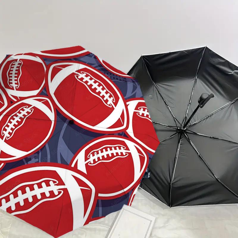 Football Patterned Umbrella: Automatic Opening & Closing, Portable Design, Ideal for Fans, Travelers, Everyday Use - Perfect Gift!1125113a
