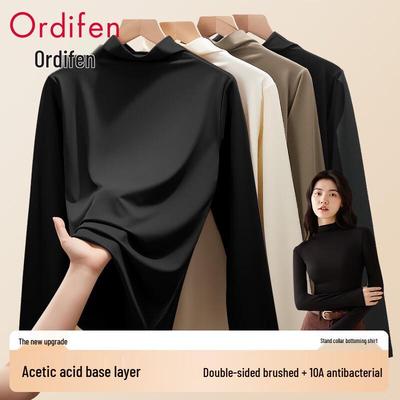 Oudifen Women's 10A Antibacterial Half-High Neck Thermal Base Layer