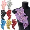 Mode 3D Pailletten Blumen Aufnäher Handgemacht DIY Bestickte Aufnäher Stickerei Handarbeit Aufnäher Brautkleid