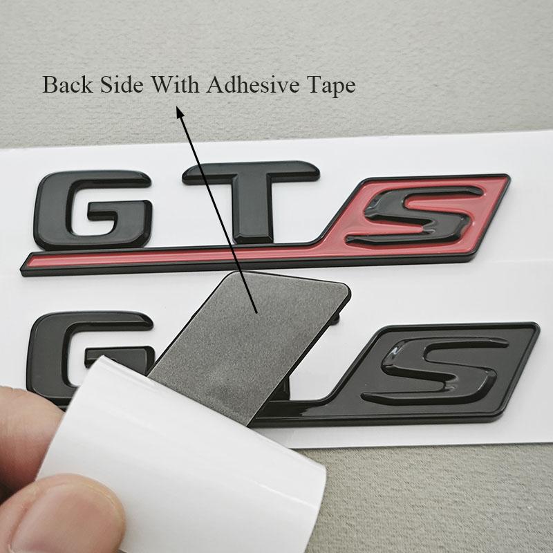 NEW 3D ABS Black Red Yellow Car Tail Marking Logo GTS Letters Rear Trunk Badge Emblem For Mercedes Benz GT Class GTS Accessory