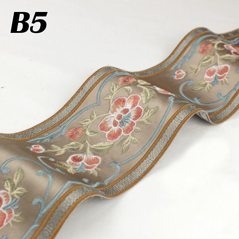 

Chinese Style Webbing 10cm Width Retro Embroidery Lace Trim For Diy Hanfu Costume Cushion Curtain Decor Ribbon Accessories 1M