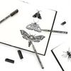 Schwarzer, dünnerer Stift, Set mit 9 Fineliner-Skizzenstiften