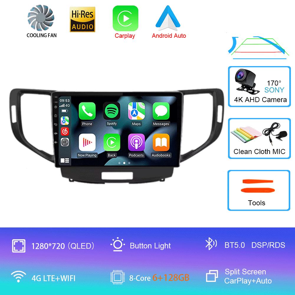 For Honda Accord 8 Acura TSX 2008 - 2012 Car Radio GPS Android 14 Multimedia System Navigation Auto Carplay Video Player Screen