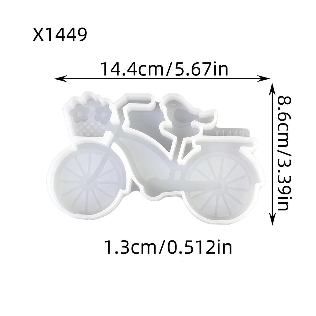 Bike Silicone Mold Bird On Bike Design Reusable Mould Non-Stick Silicone Soap Molds For Resin Casting Candle Making Soap Wax