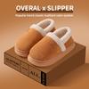 Fashion Concise Fashion Couple Style Winter Warm Cover Heel Fluffy Slippers Cosy Non-slip Slides For Men Women Home Cotton-padded Shoes