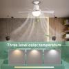 Ceiling Fan Light with Remote Timing Light Bulb Fan 3 Gear Wind Speed Wireless Fan Dimmable for Living Room Bedroom