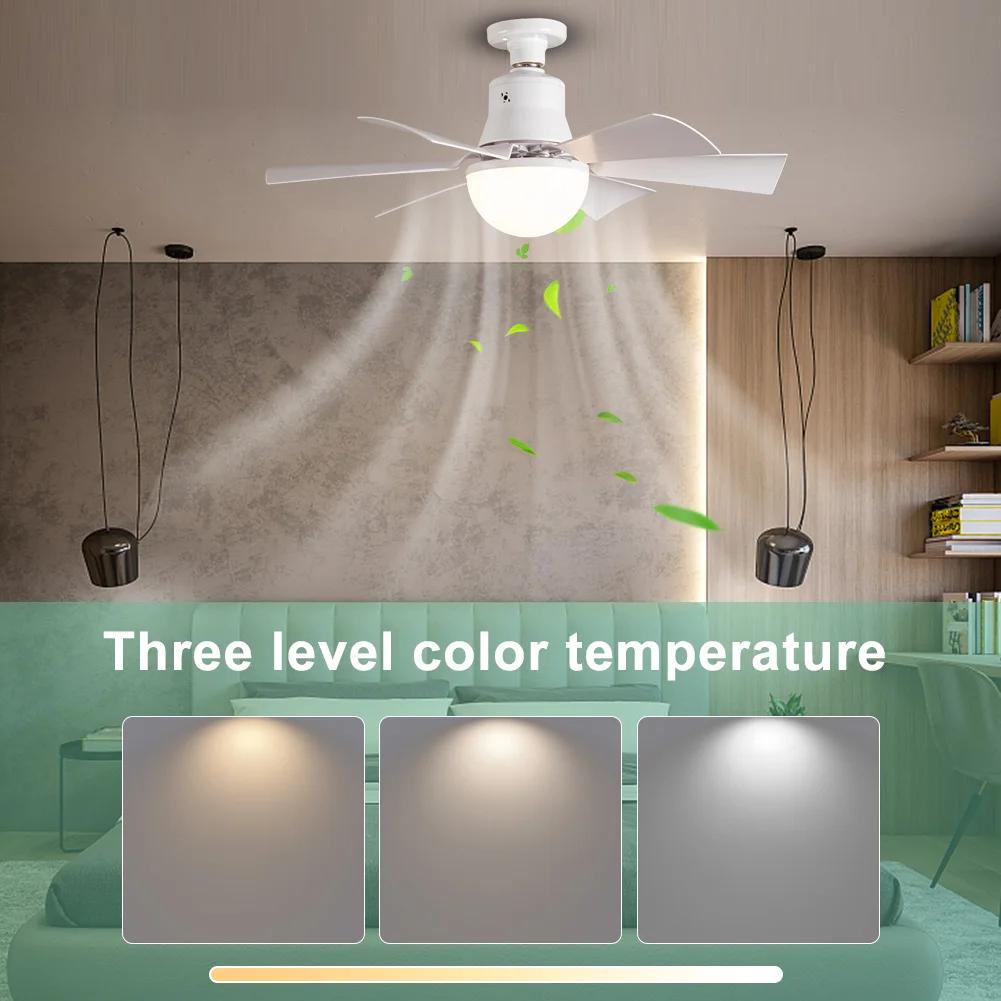 Ceiling Fan Light with Remote Timing Light Bulb Fan 3 Gear Wind Speed Wireless Fan Dimmable for Living Room Bedroom
