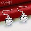 Exquisite 925 Sterling Silver Heart-Shaped Pendant Earrings, Fashionable Wedding Gift Accessories for Women