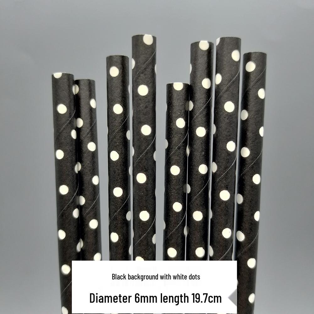 Colorful Polka Dot Biodegradable Paper Straws - Ideal for Juices, Beverages, Desserts & Table Decorations