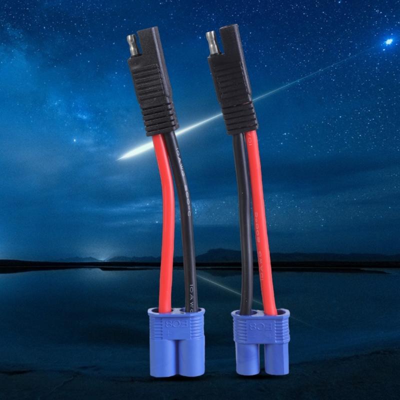 1 Set EC8 to SAE Adapter Cable 10AWG Silicone Wire Line For Car ESC Motor Emergency Start Solar Panel 16cm Long
