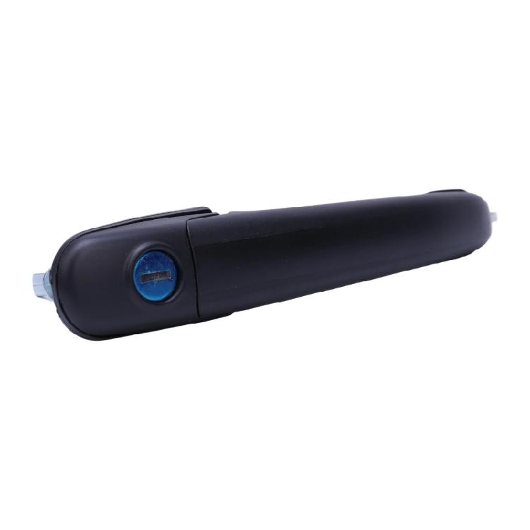 Black Exterior Vehicle Door Handle Assembly with Bolt-On Installation, Engineering-Plastic Construction and Integrated Lock Component 6N0837207