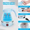 Foldable Electric Kettle 600ML, Portable Travel Kettle for Tea Coffee, Includes Bowl & Cups, Food Grade Silicone, 110V