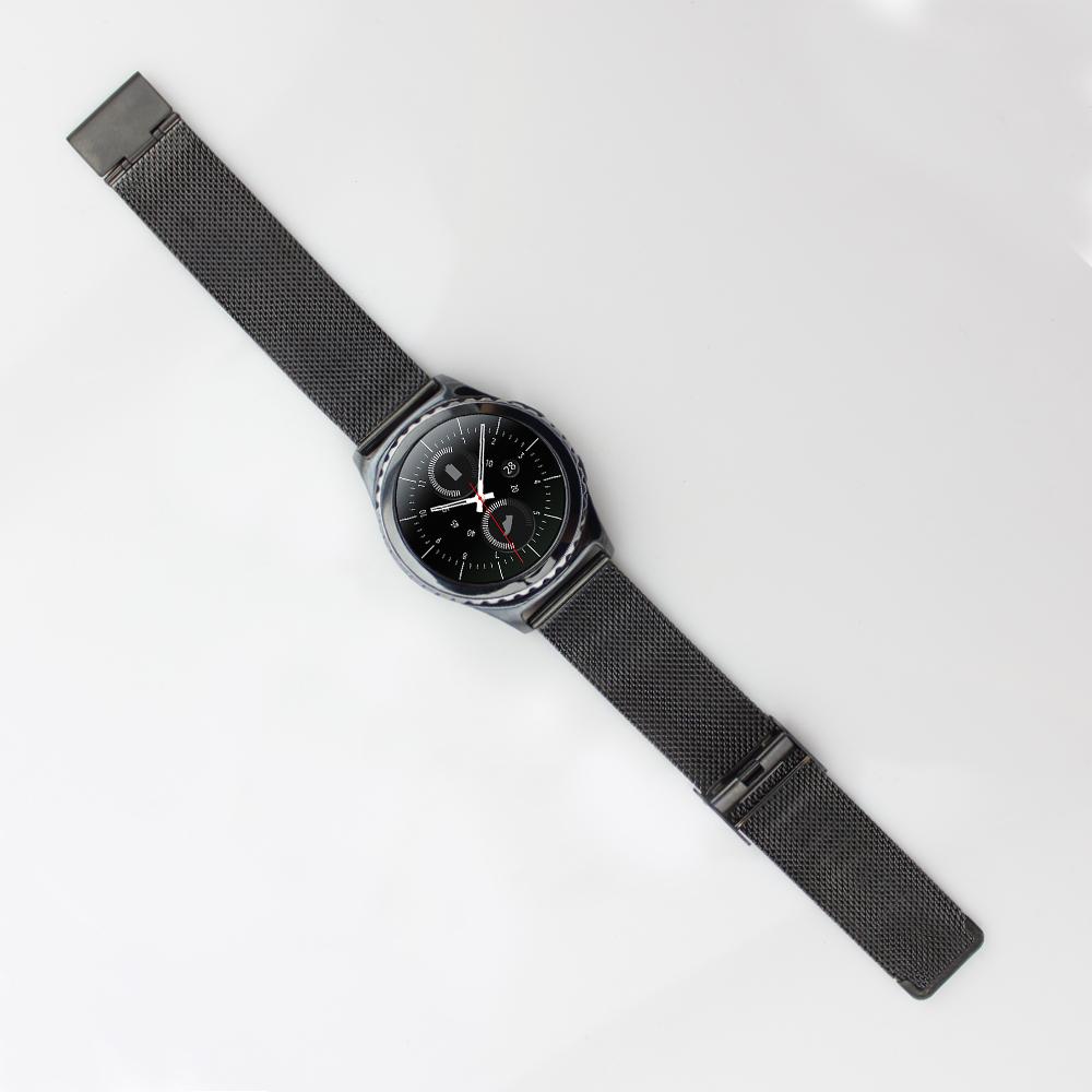 

20mm Mesh Metal Watchband Wristband for Samsung Galaxy Gear S2 Classic SM-R732 Black