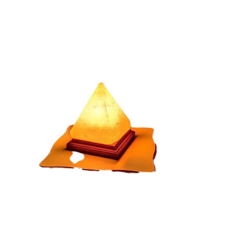 Himalayan Salt Lamp USB Rechargeable Pyramid Night Light Natural Crystal Salt Lamp for Bedroom Desk Meditation Gift