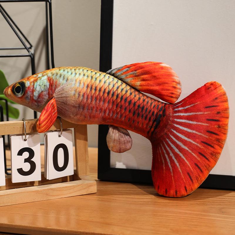 Marine Simulation Fish Plush Toy - Guppy Doll for Cat Play