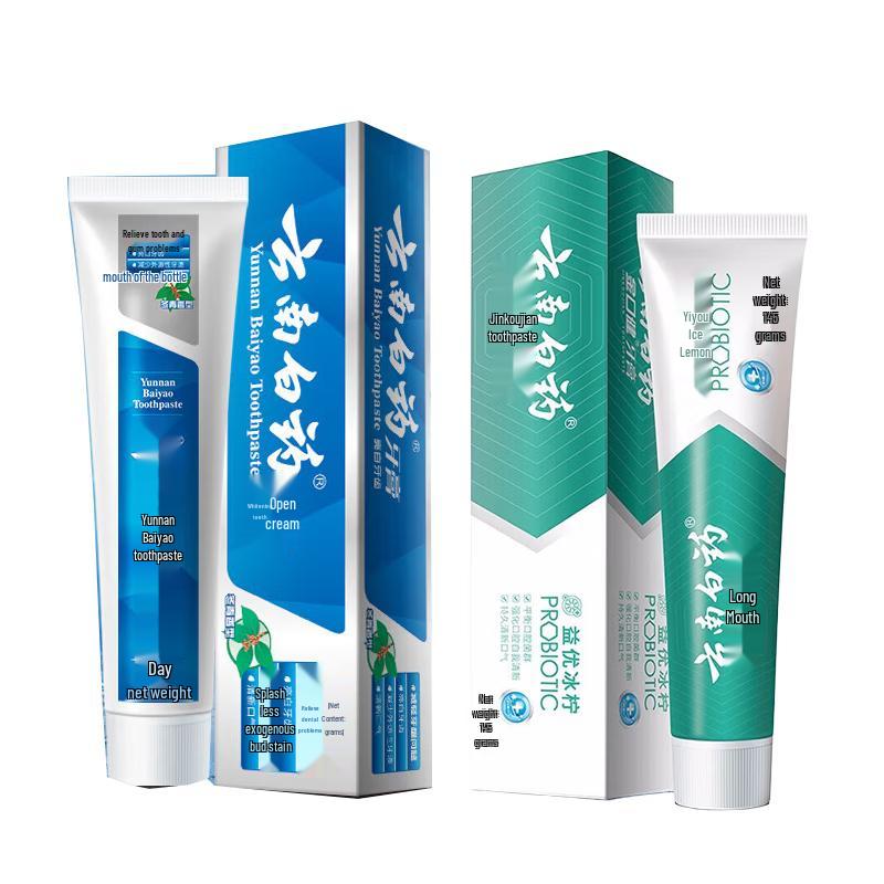 Yunnan Baiyao Gum Care & Jinkoujian Fresh Breath Toothpaste Bundle