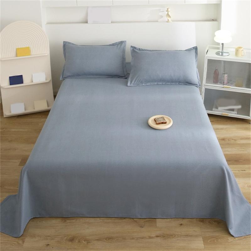 Single Complete Sheet Soft and Breathable Various Size Bedspread for Bedrooms Guest Room Students Dorm Bedding Sheets