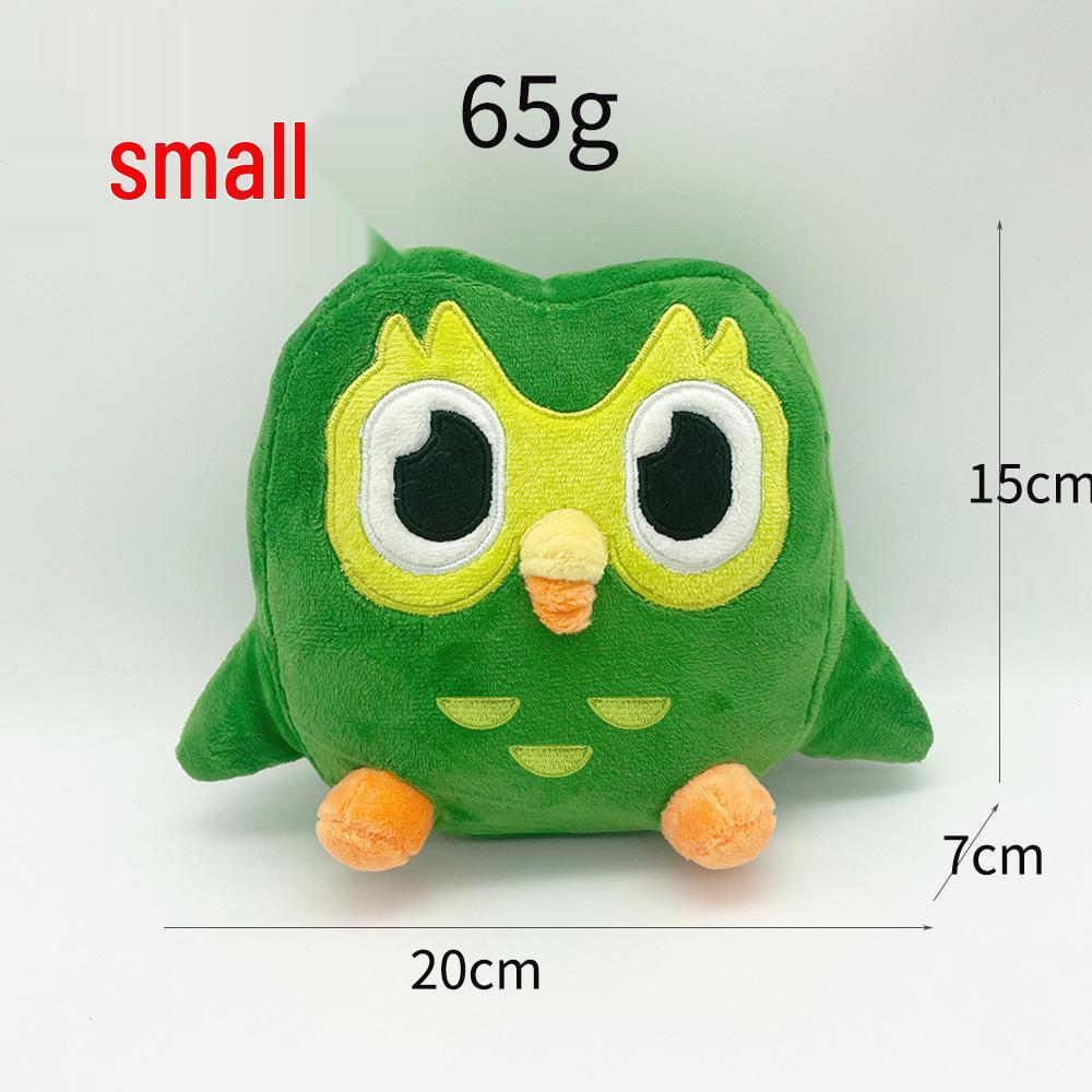 

Плюшевая кукла Зеленая сова Дуолинго с фиолетовыми волосами - Крутой обучающий подарок Standard Packaging