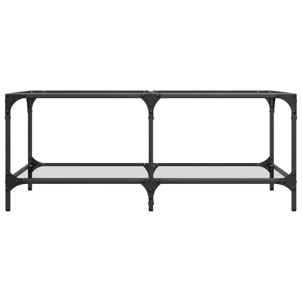 Coffee Table with Glass Top Transparent 98.5 X 50 X 40 Cm Steel