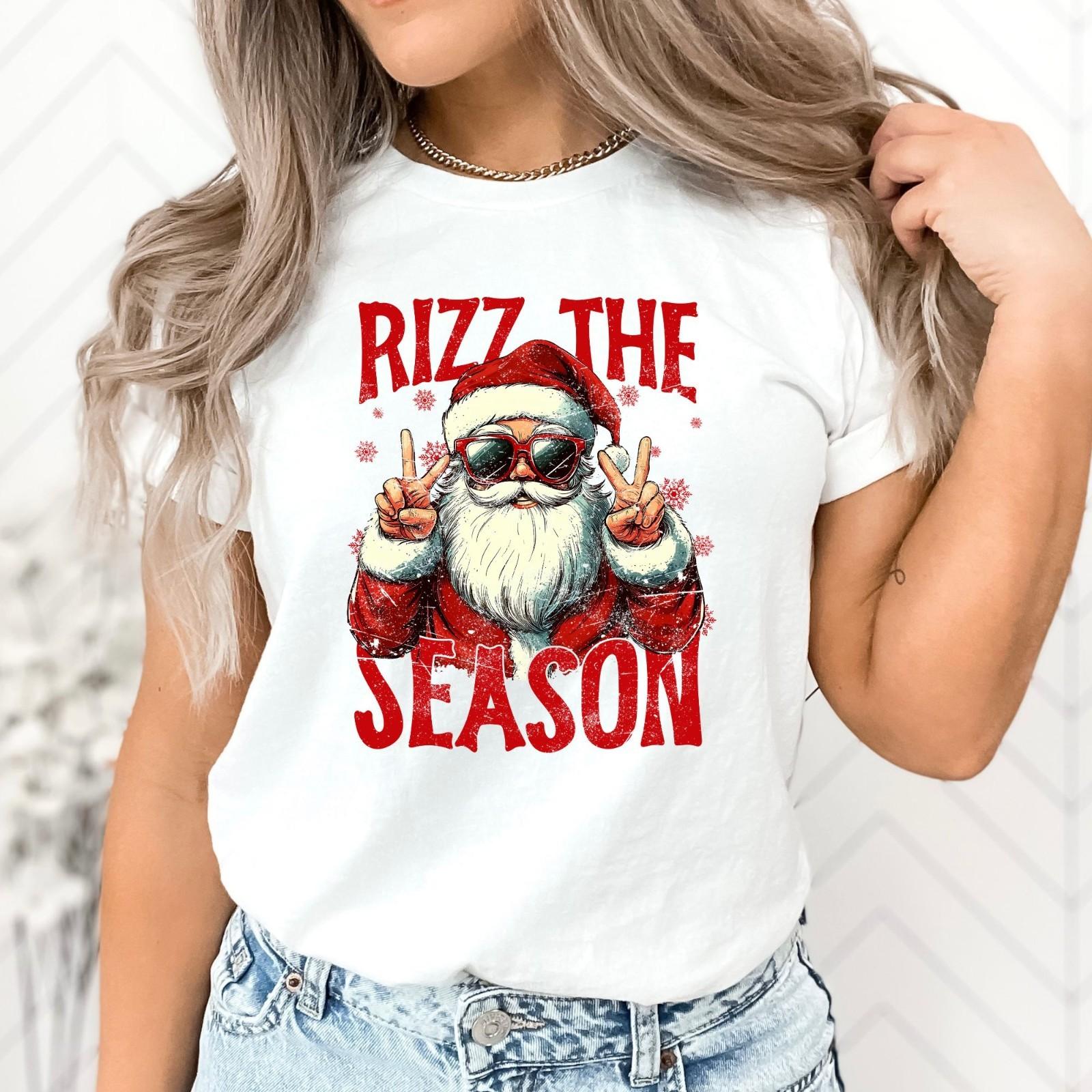 Rizz the Season Christmas Adult Humor Funny T-Shirt M