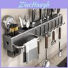 Kitchen Wall Mount Organizer With Carbon Steel Multifunctional Storage For Utensils And Knives