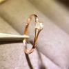 Dainty Single Stone Line Ring - 925 Silver-Plated/Rose Gold Minimalist Ring for Women, Valentine's Day Gift