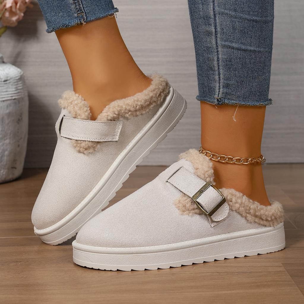 Fashionable New Anti Slip Comfortable Thick Soled Velvet Slippers for Women's Winter  Round Headed Sexy Snow Boots