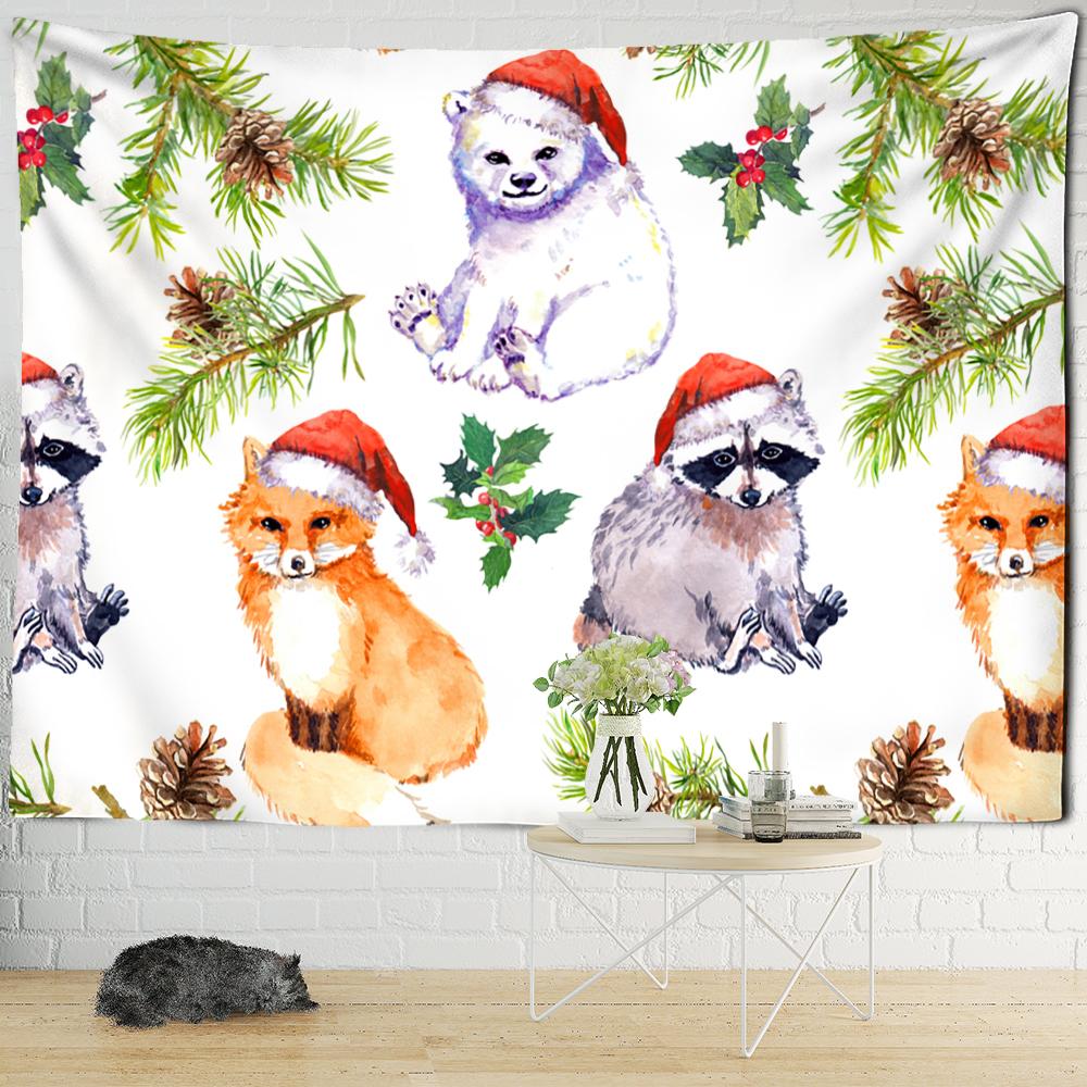 Christmas Series Tapestry Wall Hanging New Year Gift Kawaii Style Cartoon Psychedelic Witchcraft Home Decor