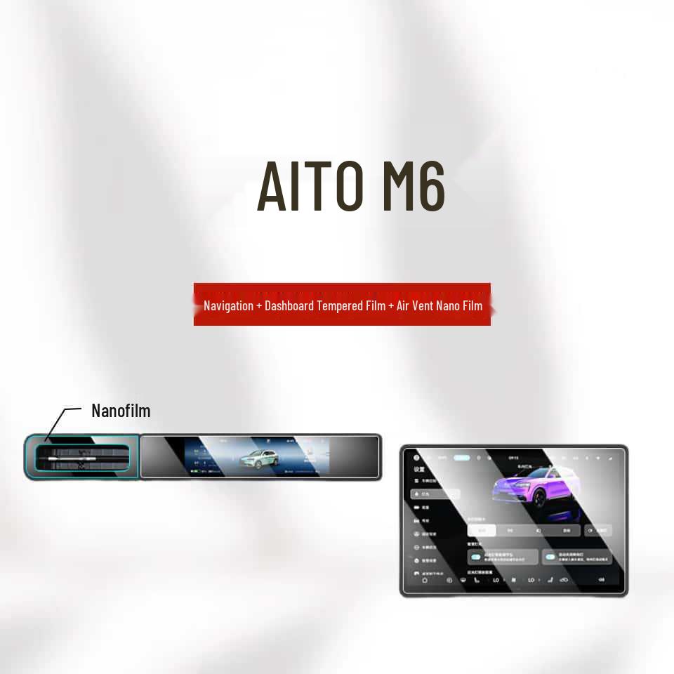 Compatible Tempered Film for AITO M6: Center Console and Dashboard Scratch Protection for 26 Models