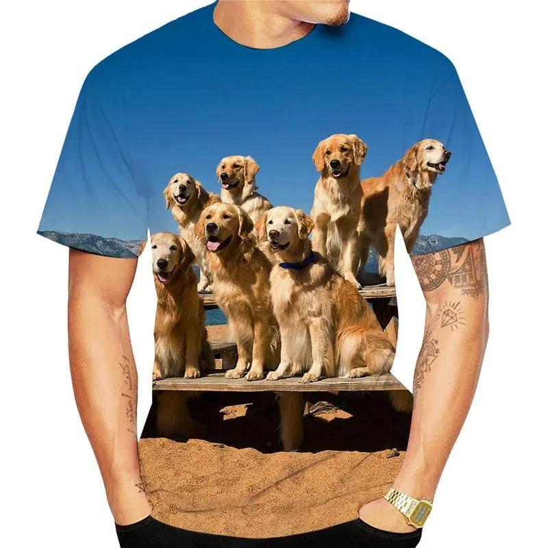 Summer Animal Dog 3D Print T-Shirts Casual Short Sleeve Streetwear Hip Hop Harajuku Men's T-shirts