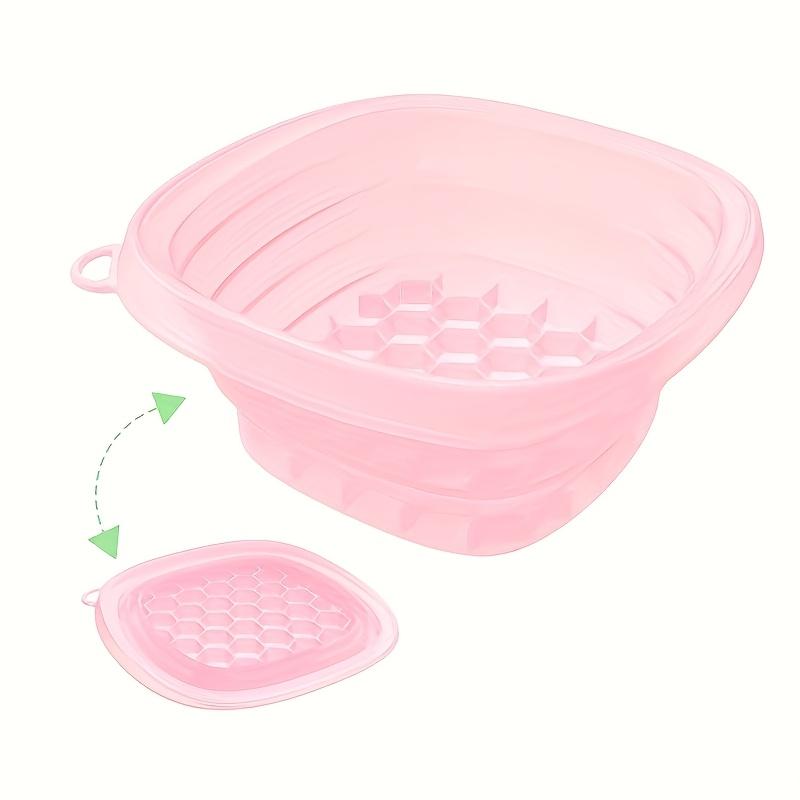 

Portable Collapsible Silicone Ice Bath Bowl|30°Ergonomic Edge with Removable Ice Tray|Face Care Swelling Relief Travel Essential рожевий