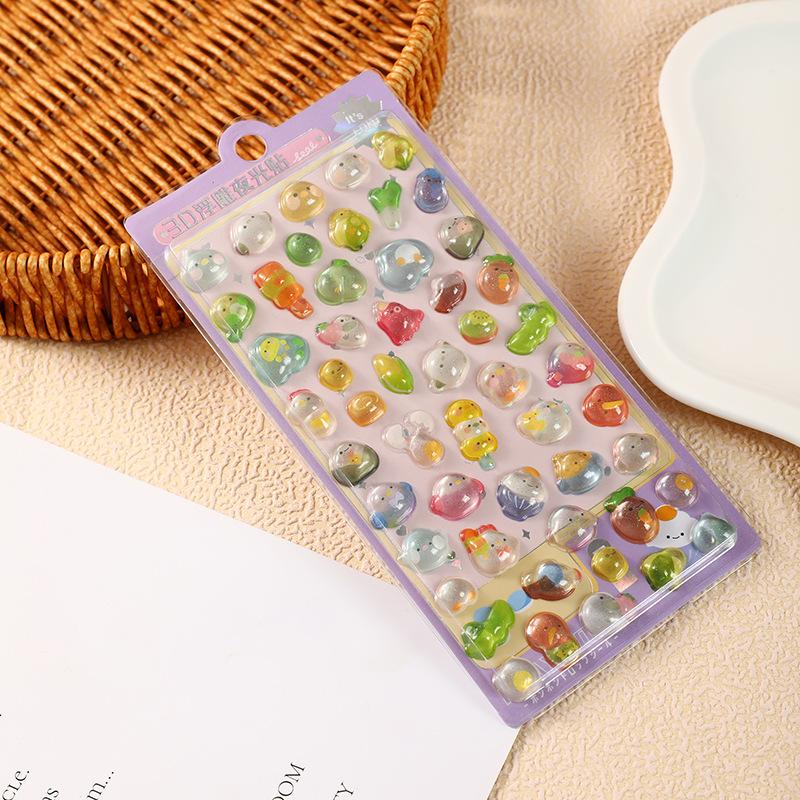 3D Cartoon Alphabet Relief Sticker DIY Journal Planner Photo Decorations Phone Sticker Stationery