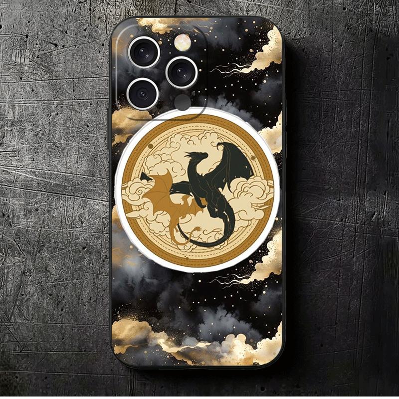 

F-Fourth W-Wing Dragon Soft Phone Case for iPhone 16 16E 17 Air 15 Pro Max 14 Plus 13 Mini 11 12 7 Black Cover Back Shell iPhone 15 Pro
