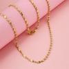 European and American 24k Gold-plated Necklace Copper-plated Gold Vacuum-plated Gold Water Wave Necklace with Chain