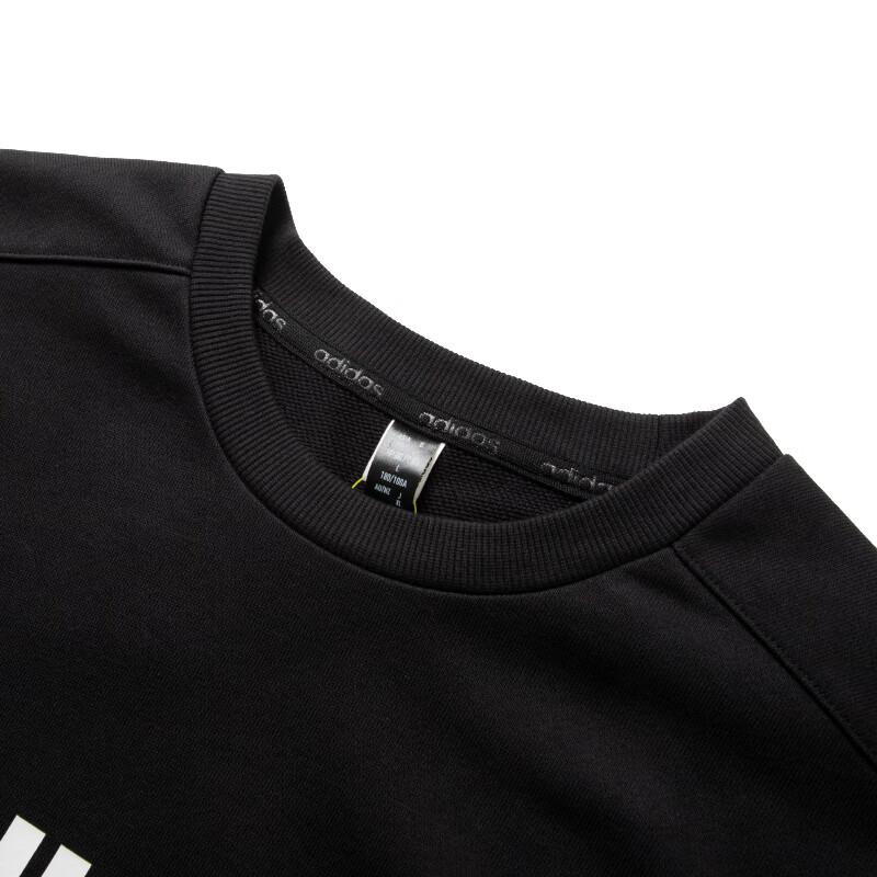 Adidas Letter Print Loose Fit Long Sleeve Sweatshirt Men Sweatshirt Black JJ0420