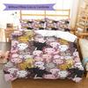 Cartoon Animal Art Pattern Bedding,Quilt Set Quilt Cover Pillowcase Home Birthday Gift (1 * duvet cover + 2 * pillowcase, without core)
