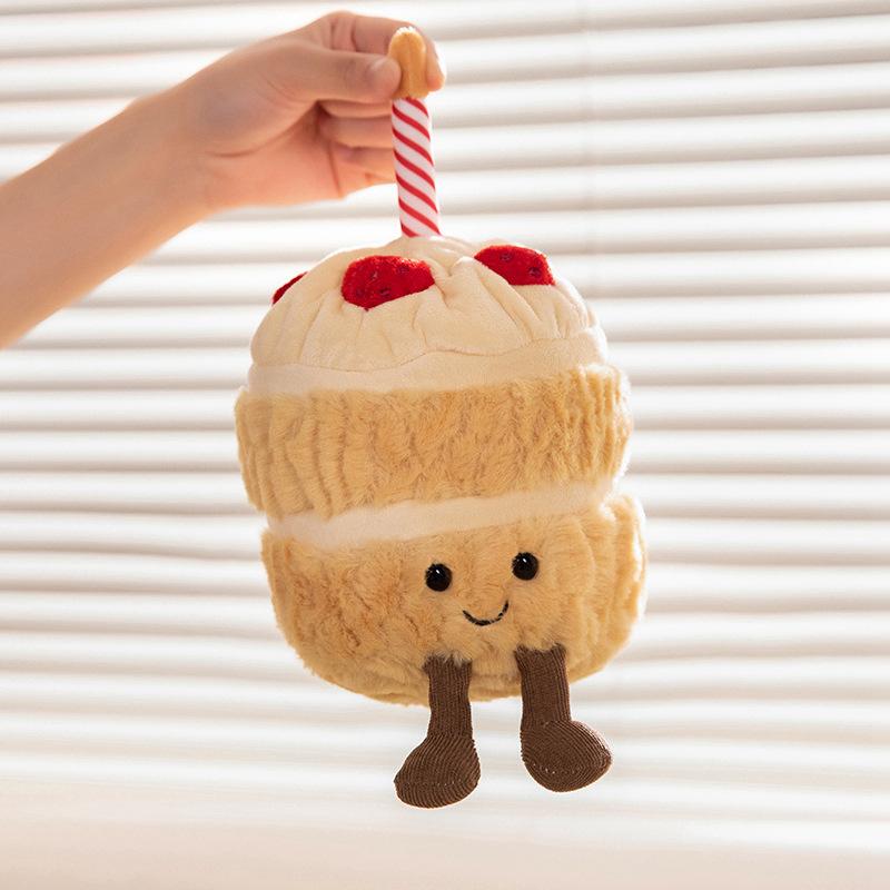 Simulation Cartoon Birthday Cake Doll Doll Plush Toy Strawberry Cake Cute Girl Birthday Gift