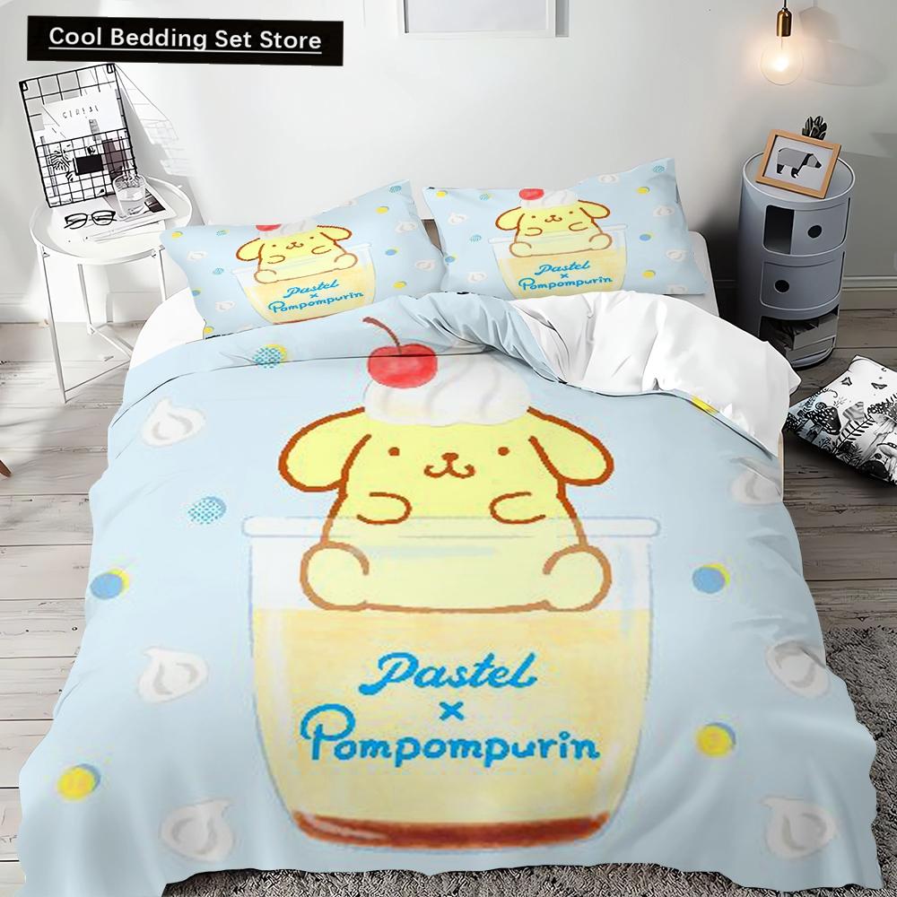 Duvet Cover Pompompurin Bedding Set Pillowcase Quilt Cover Bedding Set Children's Gift 2pcs/3pcs Full Size Single Double
